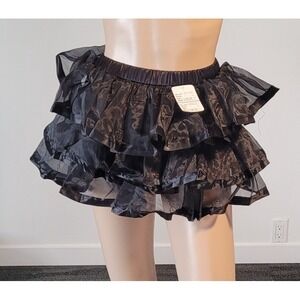 Ladies Sexy Black Trim Short Tulle Skirt Costume S/M SL9020